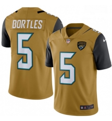 Men Nike Jacksonville Jaguars 5 Blake Bortles Limited Gold Rush Vapor Untouchable NFL Jersey