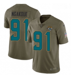 Men Nike Jacksonville Jaguars 91 Yannick Ngakoue Limited Olive 2017 Salute to Service NFL Jersey