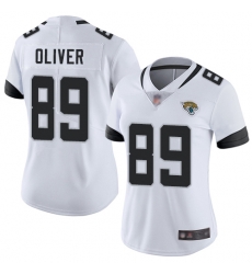 Jaguars 89 Josh Oliver White Women Stitched Football Vapor Untouchable Limited Jersey