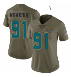 Womens Nike Jacksonville Jaguars 91 Yannick Ngakoue Limited Olive 2017 Salute to Service NFL Jersey