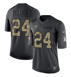 Nike Jaguars #24 T J  Yeldon Black Youth Stitched NFL Limited 2016 Salute to Service Jersey