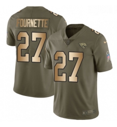 Youth Nike Jacksonville Jaguars 27 Leonard Fournette Limited OliveGold 2017 Salute to Service NFL Jersey