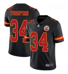 Chiefs 34 Darwin Thompson Black Men Stitched Football Limited Rush Jersey