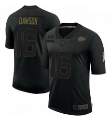 Men Kansas City Chiefs 16 Len Dawson Black 2020 Salute To Service Limited Jersey