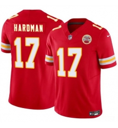 Men  Kansas City Chiefs 17 Mecole Hardman Red 2024 F U S E Vapor Untouchable Limited Stitched Football Jersey