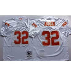 Men Kansas City Chiefs 32 Marcus Allen White M&N Throwback Jersey