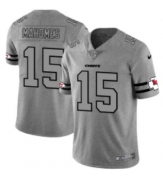 Nike Chiefs 15 Patrick Mahomes 2019 Gray Gridiron Gray Vapor Untouchable Limited Jersey