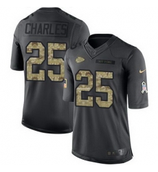 Nike Chiefs #25 Jamaal Charles Black Mens Stitched NFL Limited 2016 Salute to Service Jersey