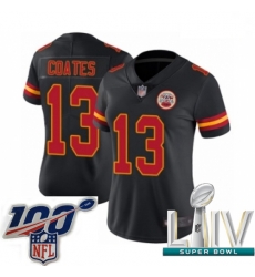 2020 Super Bowl LIV Women Kansas City Chiefs #13 Sammie Coates Limited Black Rush Vapor Untouchable Football Jersey