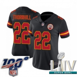 2020 Super Bowl LIV Women Kansas City Chiefs #22 Juan Thornhill Limited Black Rush Vapor Untouchable Football Jersey