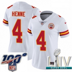 2020 Super Bowl LIV Women Nike Kansas City Chiefs #4 Chad Henne White Vapor Untouchable Limited Player NFL Jersey