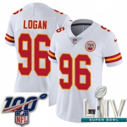 2020 Super Bowl LIV Women Nike Kansas City Chiefs #96 Bennie Logan White Vapor Untouchable Limited Player NFL Jersey