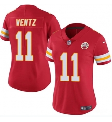 Women Kansas City Chiefs 11 Carson Wentz Red Vapor Untouchable Limited Stitched Jersey