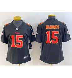 Women Kansas City Chiefs 15 Patrick Mahomes Black Vapor Untouchable Limited Stitched Football Jersey 