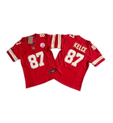 Women Kansas City Chiefs 87 Travis Kelce Red 2023 F U S E  Vapor Untouchable Limited Stitched Jersey 