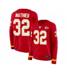 Womens Kansas City Chiefs 32 Tyrann Mathieu Limited Red Therma Long Sleeve Football Jersey