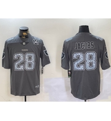 Men Las Vegas Raiders 28 Josh Jacobs Grey Limited Stitched Jersey 3