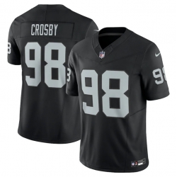 Men Las Vegas Raiders 98 Maxx Crosby Black 2023 F U S E Vapor Untouchable Stitched Football Jersey