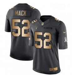 Mens Nike Oakland Raiders 52 Khalil Mack Limited BlackGold Salute to Service NFL Jersey