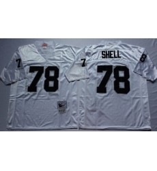 Mitchell And Ness Raiders #78 shell White Throwback Stitched NFL Jersey