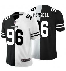 Nike Raiders 96 Clelin Ferrell Black And White Split Vapor Untouchable Limited Jersey