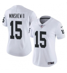 Women Las Vegas Raiders 15 Gardner Minshew II White Vapor Stitched Jersey