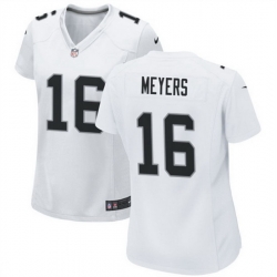 Women Las Vegas Raiders 16 Jakobi Meyers White Stitched Jersey  Run Small