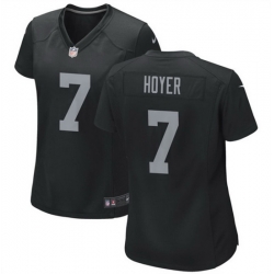 Women Las Vegas Raiders 7 Brian Hoyer Black Stitched Jersey  Run Small