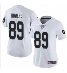 Women Las Vegas Raiders 89 Brock Bowers White 2024 Draft Vapor Stitched Football Jersey