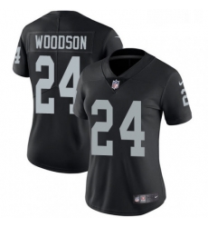 Womens Nike Oakland Raiders 24 Charles Woodson Elite Black Team Color NFL Jersey