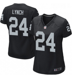 Womens Nike Oakland Raiders 24 Marshawn Lynch Game Black Team Color NFL Jersey