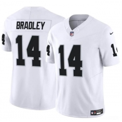 Youth Las Vegas Raiders 14 Carter Bradley White 2024 F U S E Stitched Football Jersey