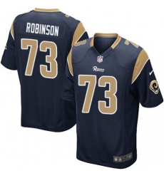 2014 NFL Draft St.Louis Rams #73 Greg Robinson Navy Blue Elite Jersey