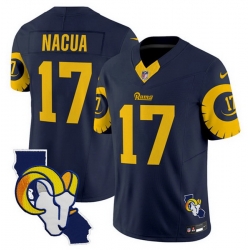 Men Los Angeles Rams 17 Puka Nacua Navy 2025 F U S E  V2 Limited Stitched Football Jersey