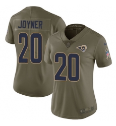 Nike Rams #20 Lamarcus Joyner Olive Womens Stitched NFL Limited 2017 Salute to Service Jersey