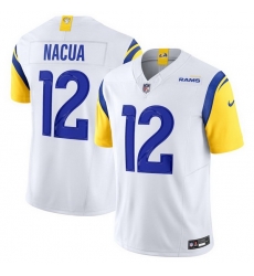 Women Los Angeles Rams 12 Puka Nacua White 2024 F U S E  Vapor Untouchable Stitched Jersey