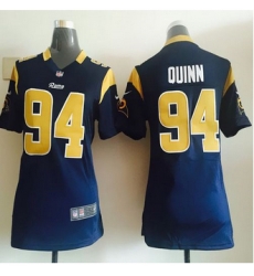 Women NEW Rams #94 Robert Quinn Navy Blue Team Color Stitched NFL Elite Jersey