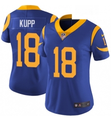 Womens Nike Los Angeles Rams 18 Cooper Kupp Royal Blue Alternate Vapor Untouchable Limited Player NFL Jersey