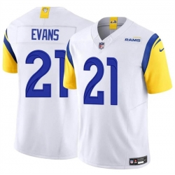 Youth Los Angeles Rams 21 Zach Evans White 2024 F U S E Vapor Untouchable Stitched Football Jersey