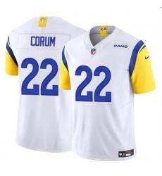 Youth Los Angeles Rams 22 Blake Corum White 2024 Draft F U S E Vapor Untouchable Stitched Football Jersey