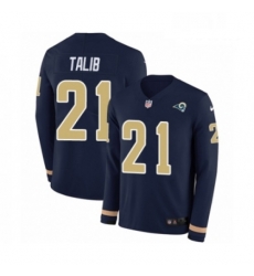 Youth Nike Los Angeles Rams 21 Aqib Talib Limited Navy Blue Therma Long Sleeve NFL Jersey