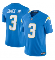 Men Los Angeles Chargers 3 Derwin James Jr  Blue 2023 F U S E  Vapor Untouchable Limited Stitched Jersey