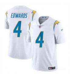 Men Los Angeles Chargers 4 Gus Edwards White Vapor Limited Stitched Football Jersey