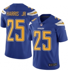 Nike Chargers 25 Chris Harris Jr Electric Blue Men Stitched NFL Limited Rush Jersey