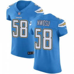 Nike Chargers #58 Uchenna Nwosu Electric Blue Alternate Mens Stitched NFL Vapor Untouchable Elite Jersey