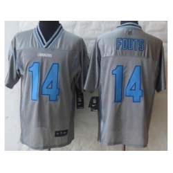 Nike San Diego Chargers 14 Dan Fouts Grey Vapor Elite NFL Jersey