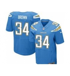 Nike San Diego Chargers 34 Donald Brown Blue Elite NFL Jersey