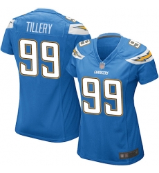 Chargers 99 Jerry Tillery Electric Blue Alternate Women Stitched Football Elite Jersey