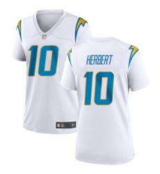 Women Nike Los Angeles Chargers 10 Justin Herbert White Alternate Vapor Limited Jersey