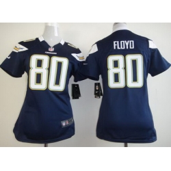 Women Nike San Diego Chargers 80 Floyd Dark Blue NFL Jerseys